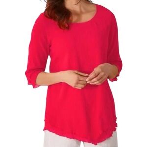 Soft Surroundings Bright Red Tunic Layered Top